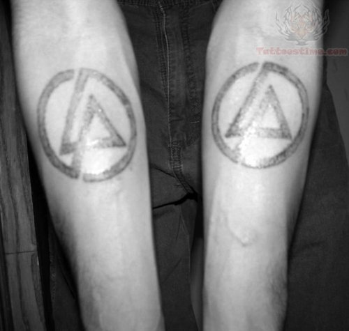 Linkin Park Logo Tattoos On Both Arm